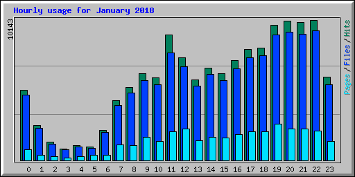 Hourly usage for January 2018