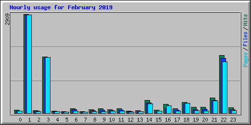 Hourly usage for February 2019