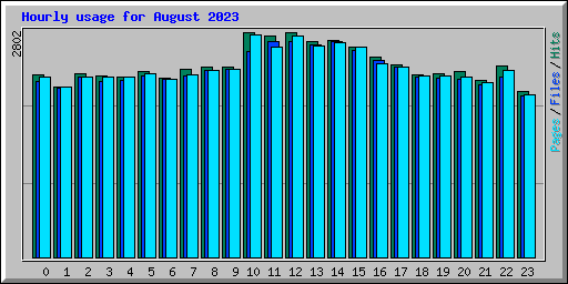 Hourly usage for August 2023