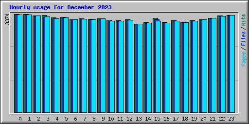 Hourly usage for December 2023